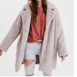 Lavender American eagle teddy coat NWOT